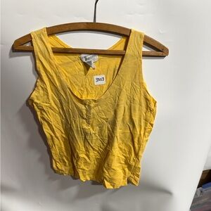 #3503-Women’s Yellow Button-Front Tank Top